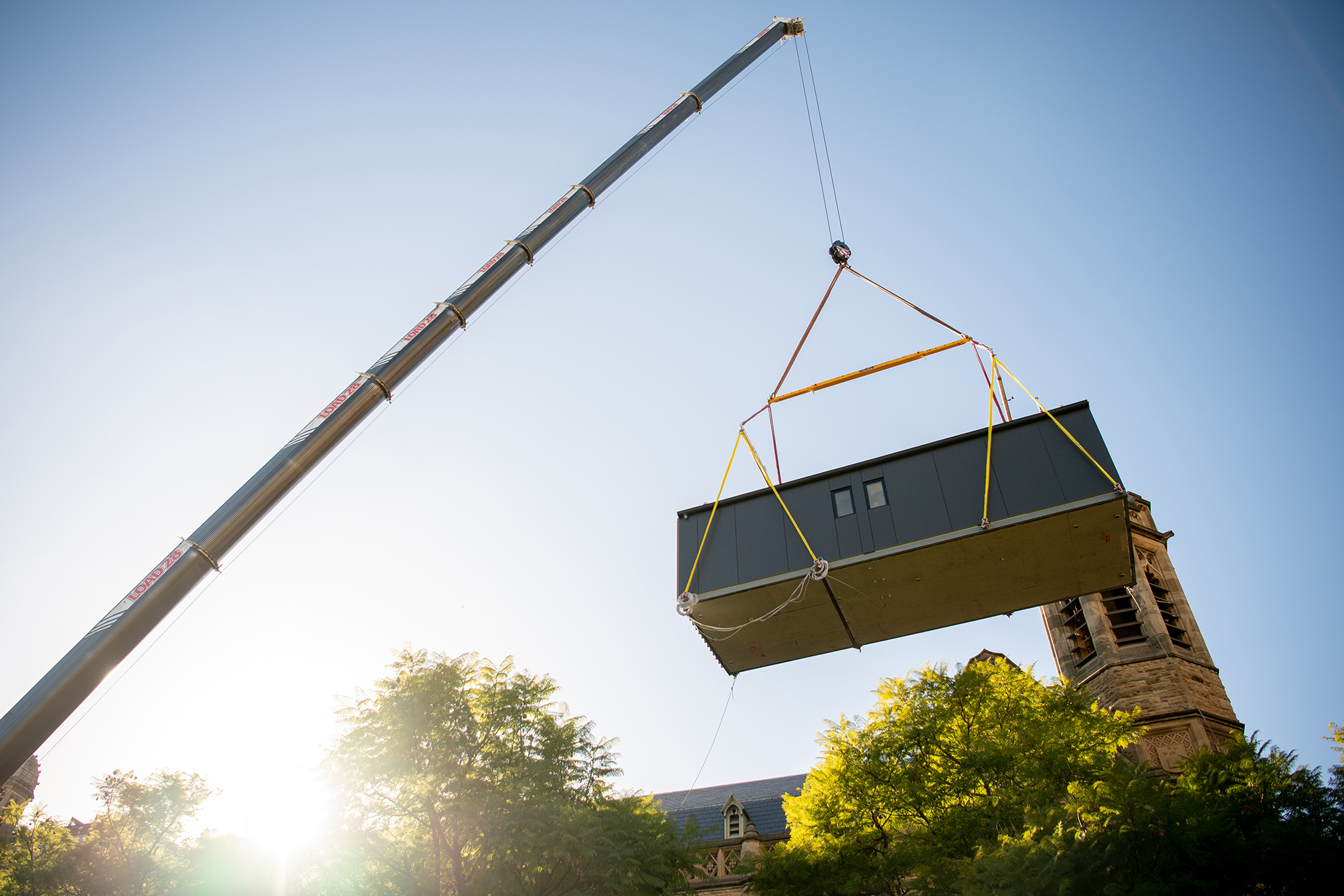 University of Adelaide Bonython Hall Modular Crane Lift